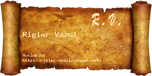 Rigler Vazul névjegykártya